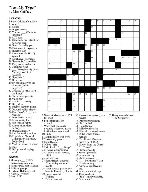 Free Online Crossword Puzzles